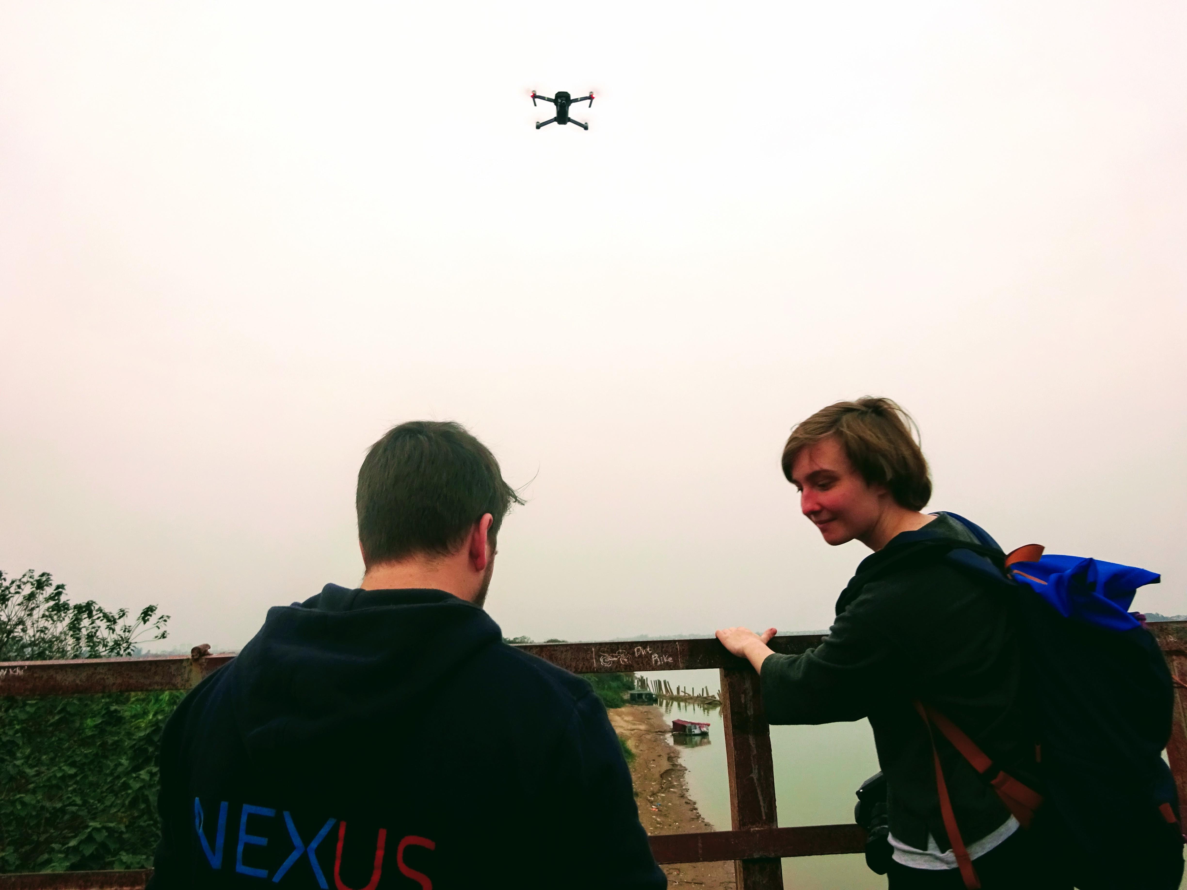 Projects Abroad journalism interns fly a drone during a photography class Journalism interns in Vietnam practice their photography skills